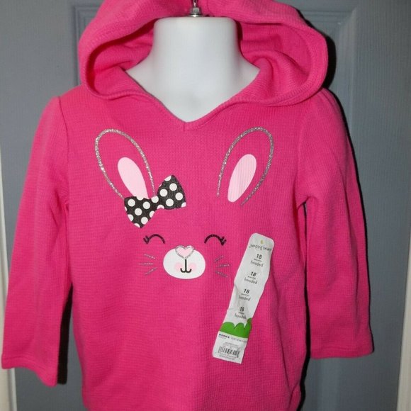 Jumping Beans Hooded Bunny Waffle Shirt 18 Months - Picture 2 of 3